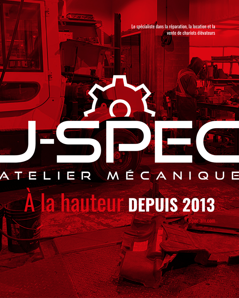 Publication corporative mettant en valeur l'expertise de J-SPEC Atelier Mécanique en réparation, location et vente de chariots élévateurs.